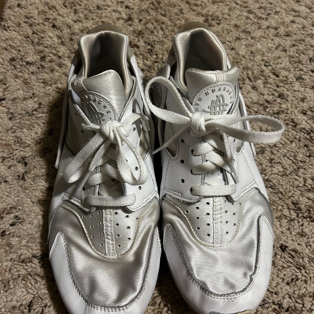 Nike White and Silver Athletic Sneakers